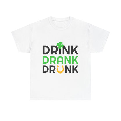 St. Patrick's Day Unisex Heavy Cotton Tee - "Drink, Drank, Drunk"